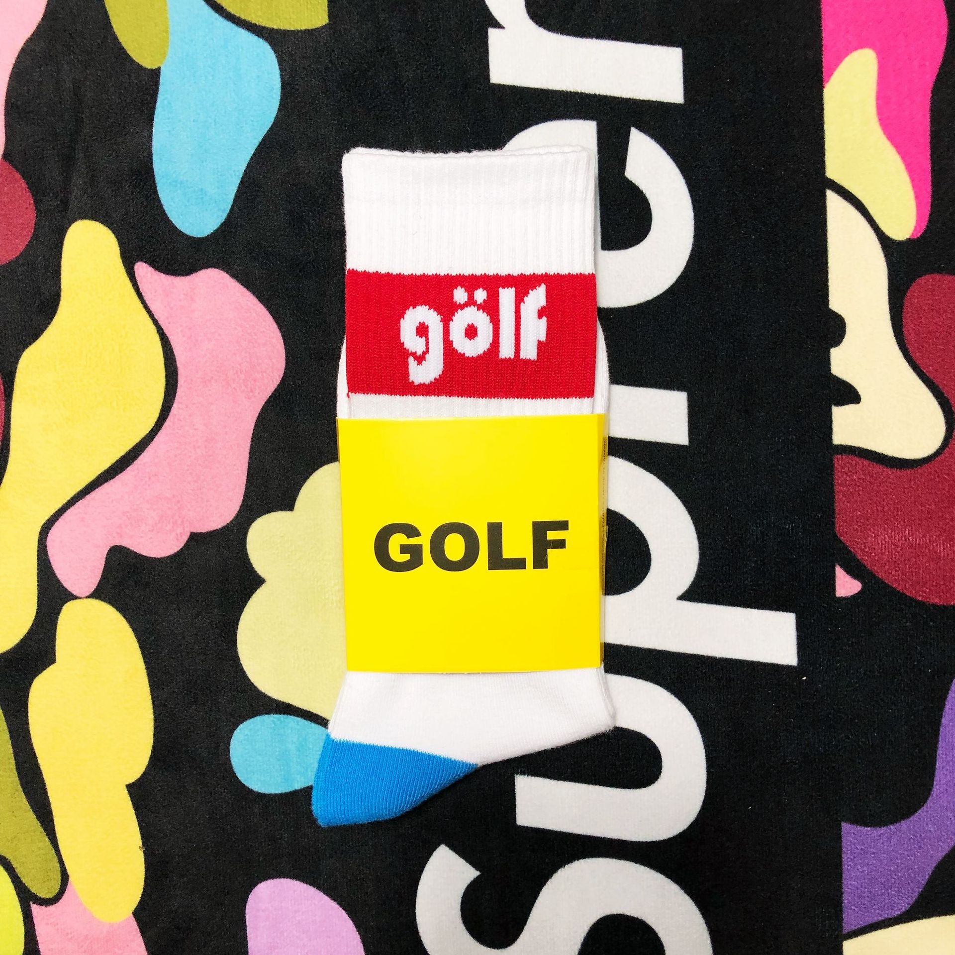 Socks Wholesale Tide Golf Classic Black And White Letters Cotton Socks For Men And Women Sports Skateboard